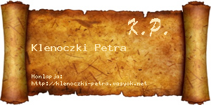 Klenoczki Petra névjegykártya