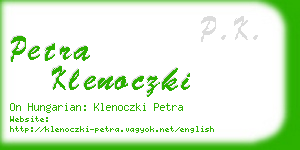 petra klenoczki business card